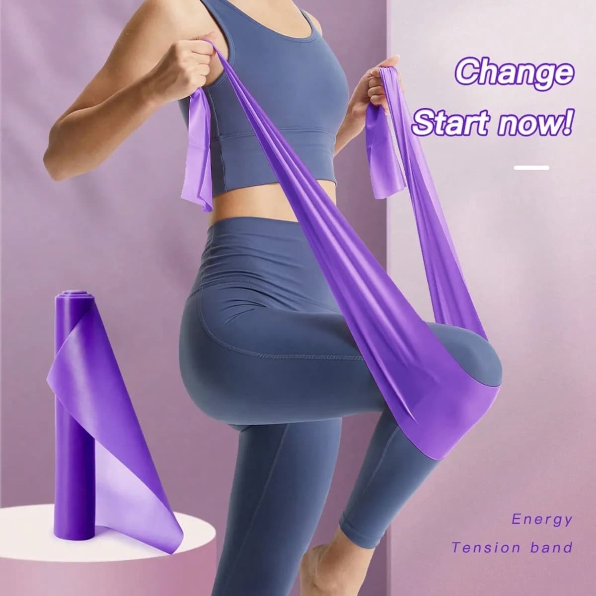 Elastic Yoga Band - TPE Material - Traction Cord - Extension Belt - Strength band for fitness man - Elastic yoga band