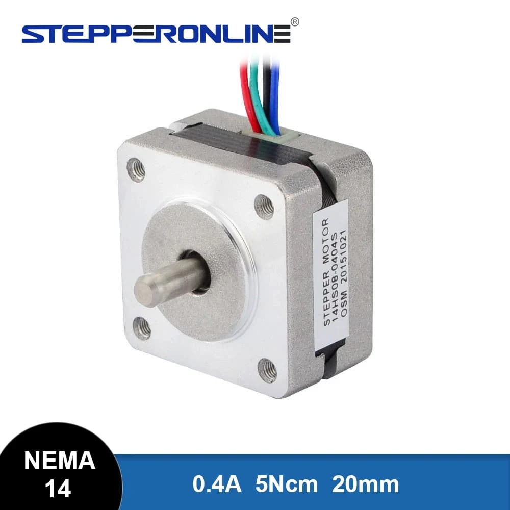 Nema 14 Motore Passo-passo Bipolare 1.8deg 5Ncm (7.08 once. in) 0.4A 10V 35x35x20mm 4 Fili per il FAI DA TE CNC 3D Stampante