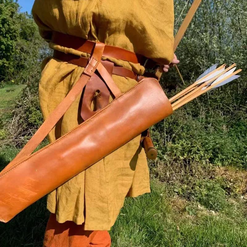 Medieval Belt Archery Waist Quiver Arrow Rack Nomadic Hunter Role Playing Costume Accessories Hunting Bag Role Playing Props