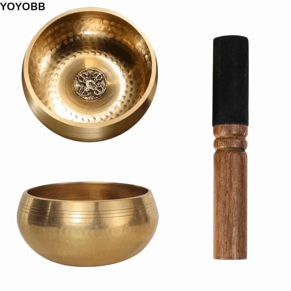 Soft Cushion Nepalese Singing Bowl Stress Relief Home Decor Tibetan Singing Bowl Set Therapeutic Use Bottom Engraved Sound Bowl