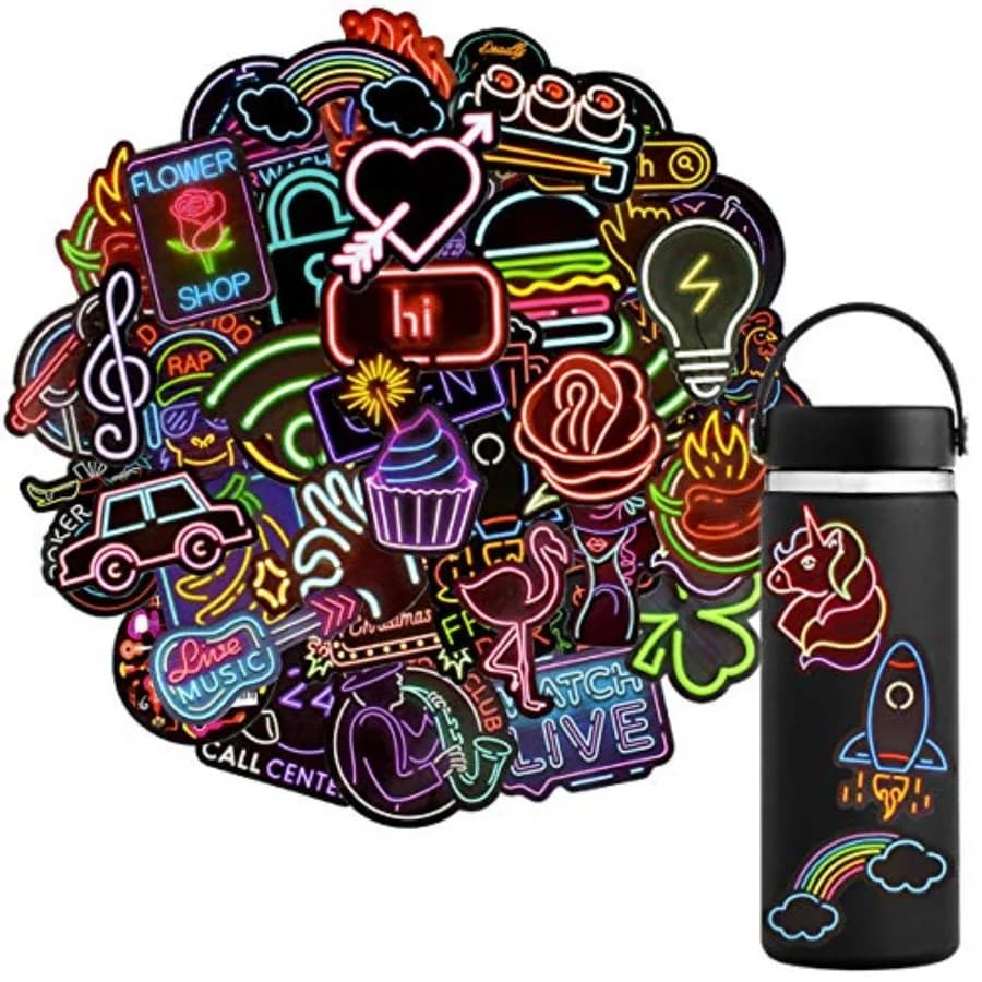 Stickers for Teens and Students Prizes, Waterproof Vinyl Party Favor Stickers, Rewards, Water Bottle and Laptop, 50PCS