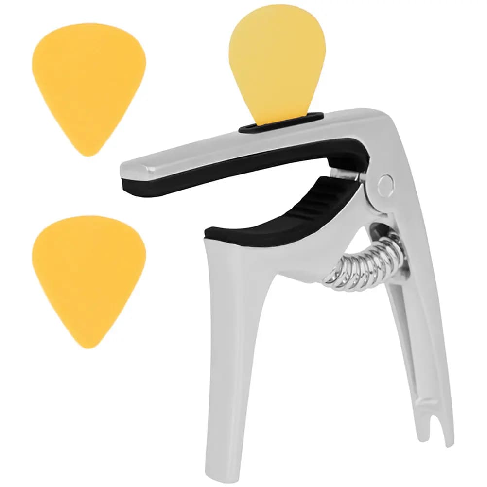 Guitar Capo Tuning Clip Universal Metal Capo Lightweight Portable for Acoustic Electric Classical Guitar Ukulele Includes Picks