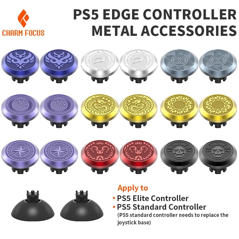 1 set per PS4 PS5 Edge Elite controller maniglia di gioco tappo a bilanciere alto e basso in metallo paddle paddle pulsante posteriore accessorio
