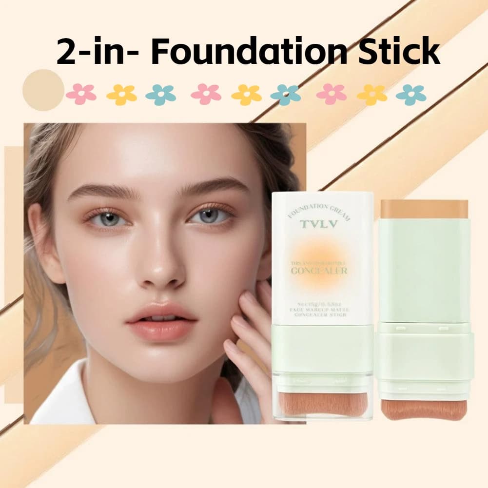 2 in 1 long-lasting sweat resistant waterproof regulator with matt finish with brush Beauty makeup for face contour