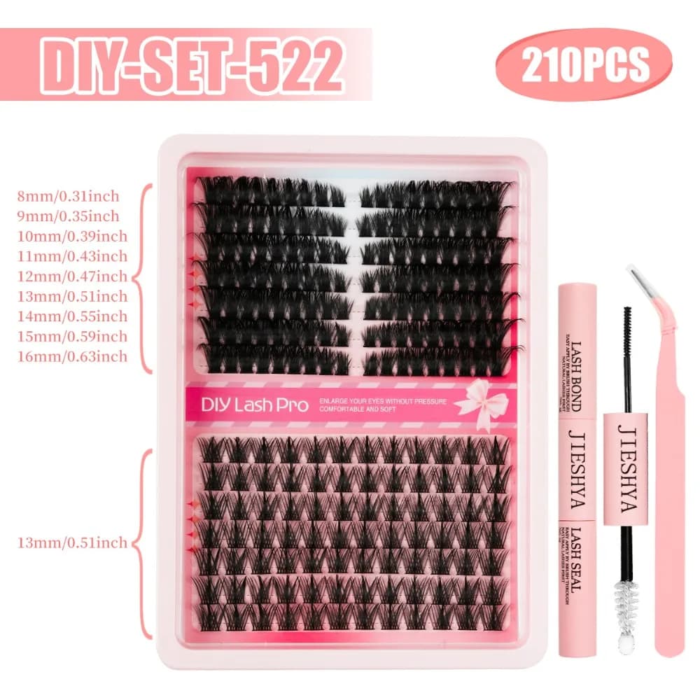 Extension ciglia a ciuffetti 40D fai da te, con banda invisibile, stile occhi di gatto, ciglia finte premium in visone, ciuffetti di ciglia effetto manga