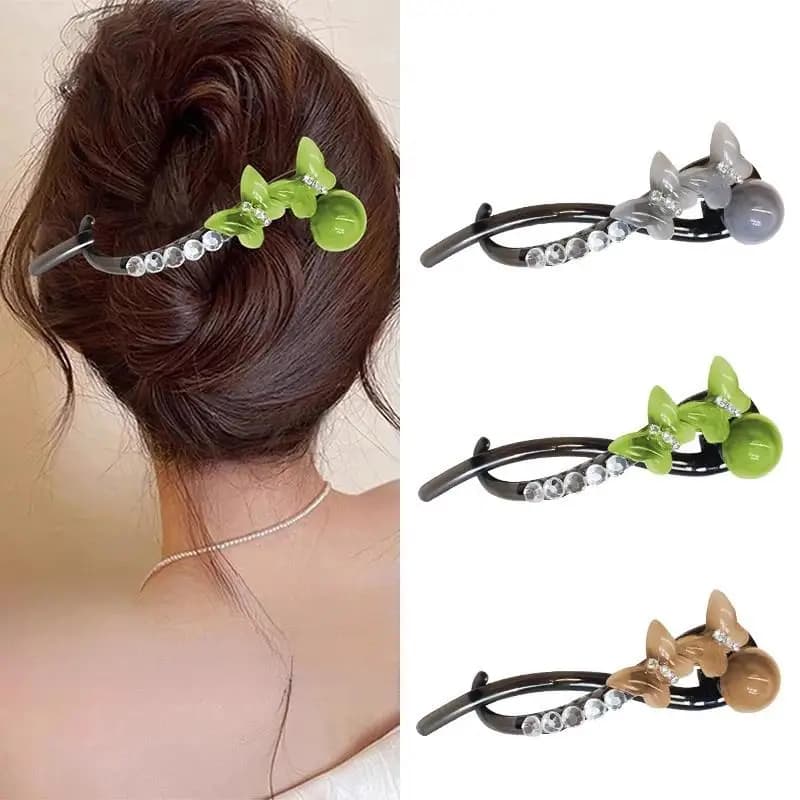 High-End Faux Diamond Butterfly Hair Clip Suitable For Everyday Wear And Updo At The Back Of The Head