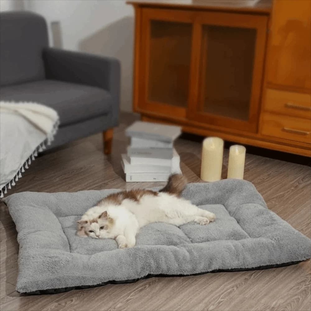 Cuccia Calda per Cani Stile Avvolgente, Tappetino Super Morbido in Peluche per Animali Domestici, Materasso Comodo Antiscivolo per Gatti e Cani