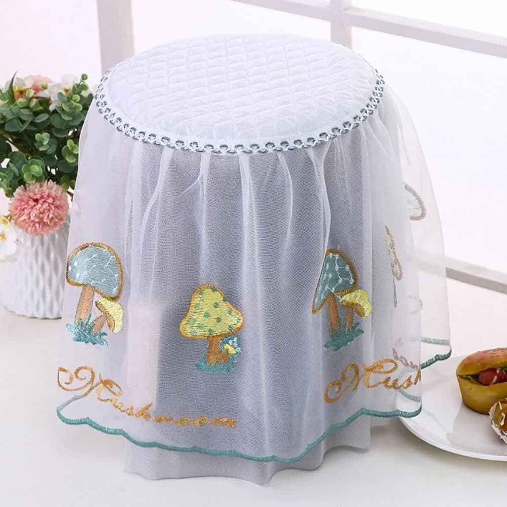 Anti Dust Cover for Pastoral Style Air Fryer with Embroidery, Kitchen Appliance Cover, Electric Pressure Pot Cover