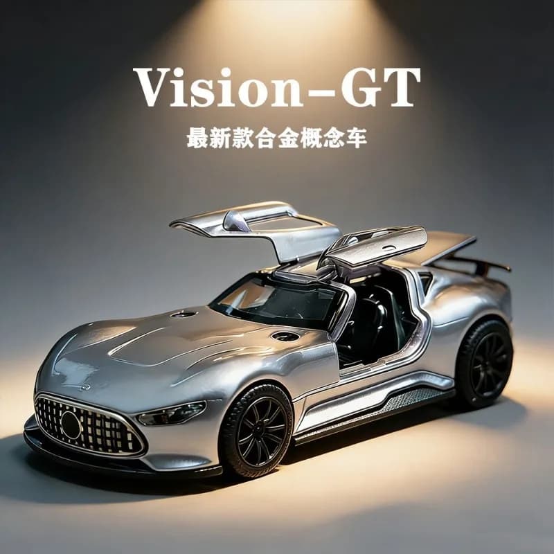 1:36 Scale Mercedes-Benz Vision GT Diecast Alloy Sports Car Model with Openable Parts for Hobbyists and Collection Display