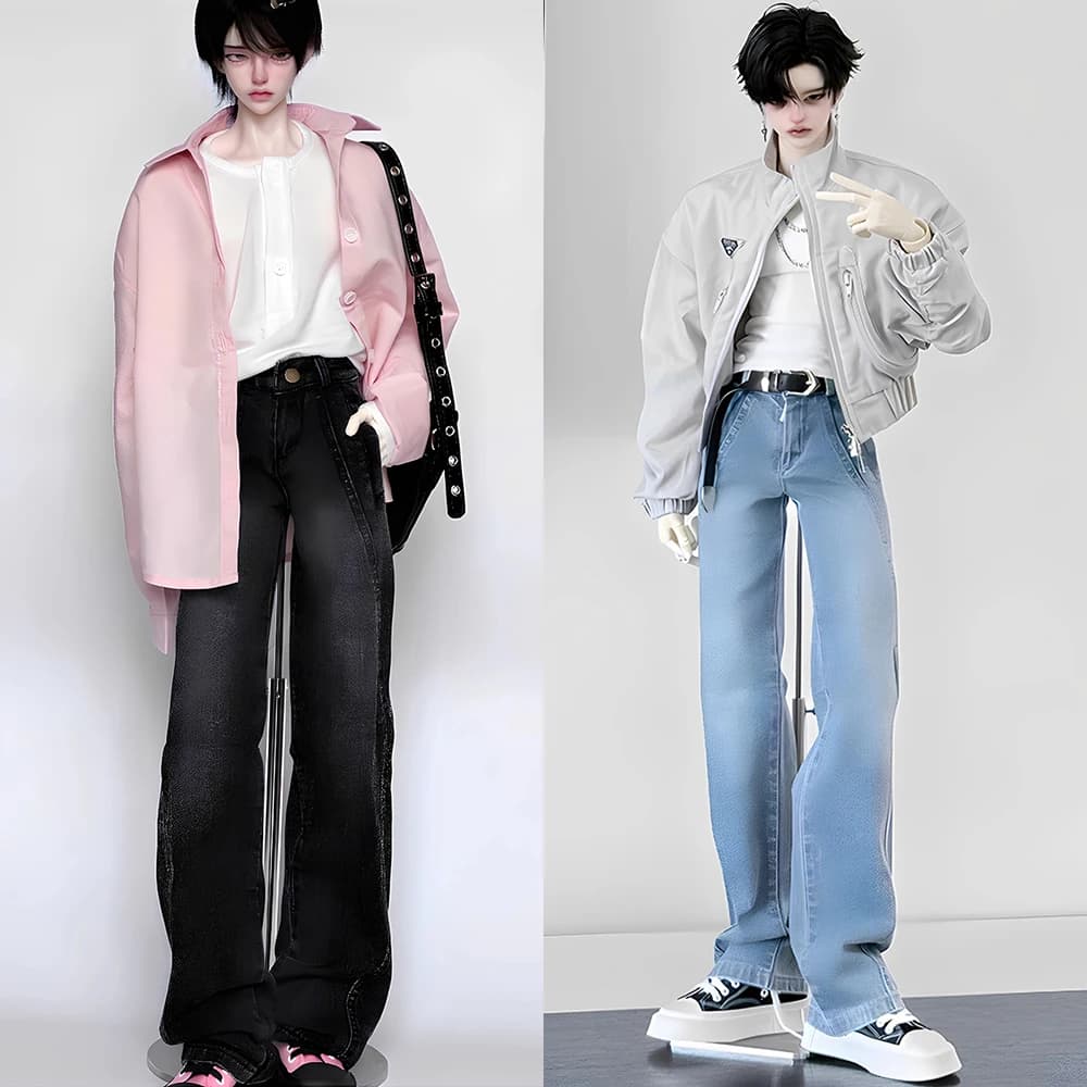 oloOnly clothesolo1/4 1/3 BJD Dollwear Casual wide jeans Denim pants for large/space 4 points 70/73/75 Model toy Uncle DIY
