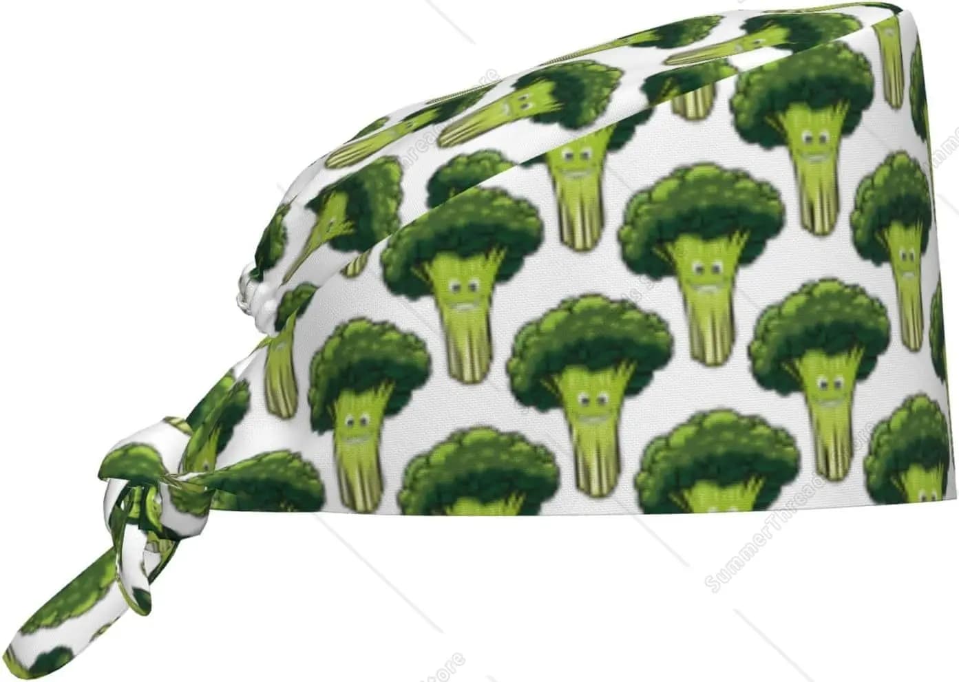 Scrub Caps Women's Cute Broccoli Nursery Dental Hats Horsetail Scrub Cap Black