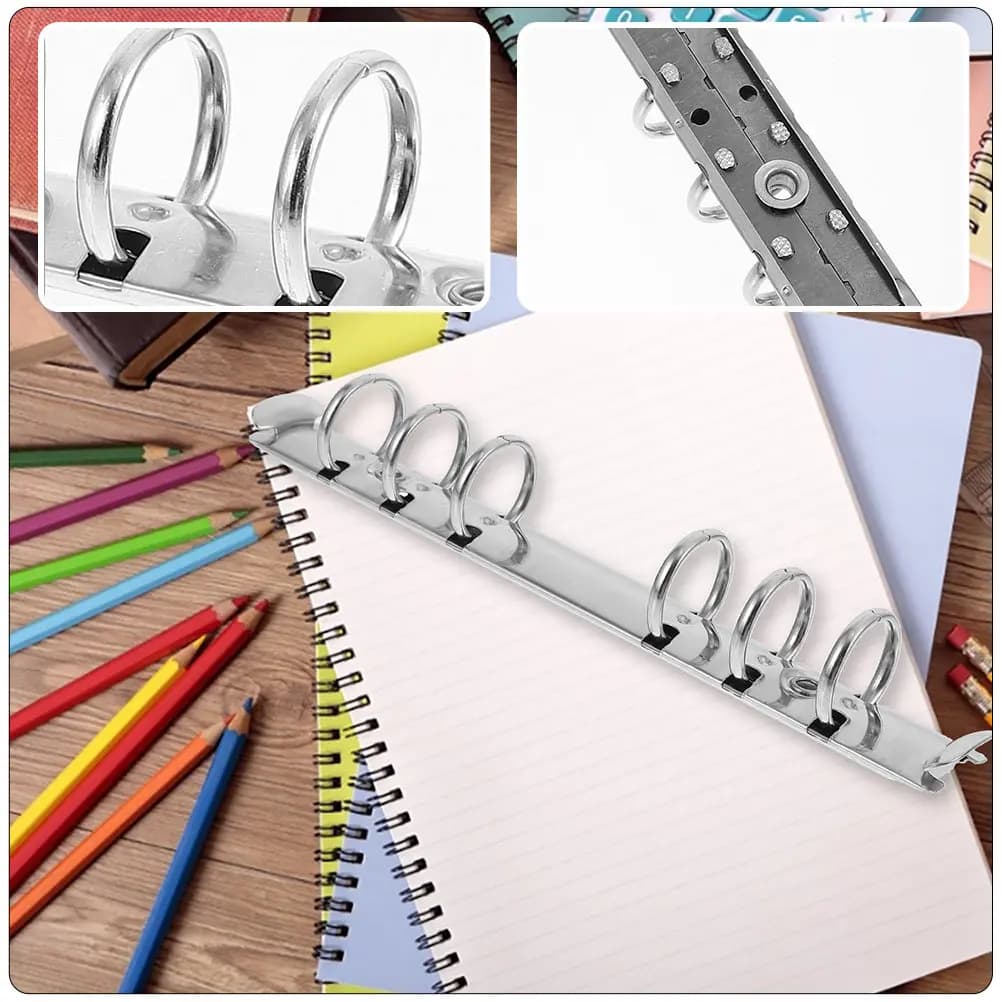 5Pcs A6 Notebook Binder Mechanism 6 Hole Ring Inserts for Loose Leaf Planner DIY Journal Making File Holder Spine Bar Organizer