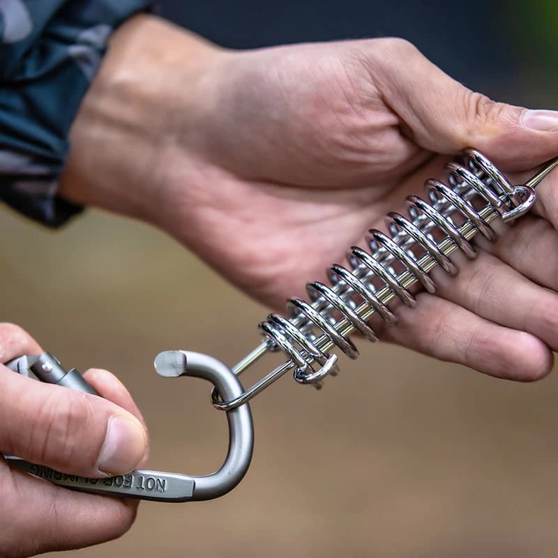 Outdoor Camping High-Strength Spring Tension Buckle Camping Tent Buckle Sunshade Canopy Windproof Rope Ground Nail Fixing Buckle