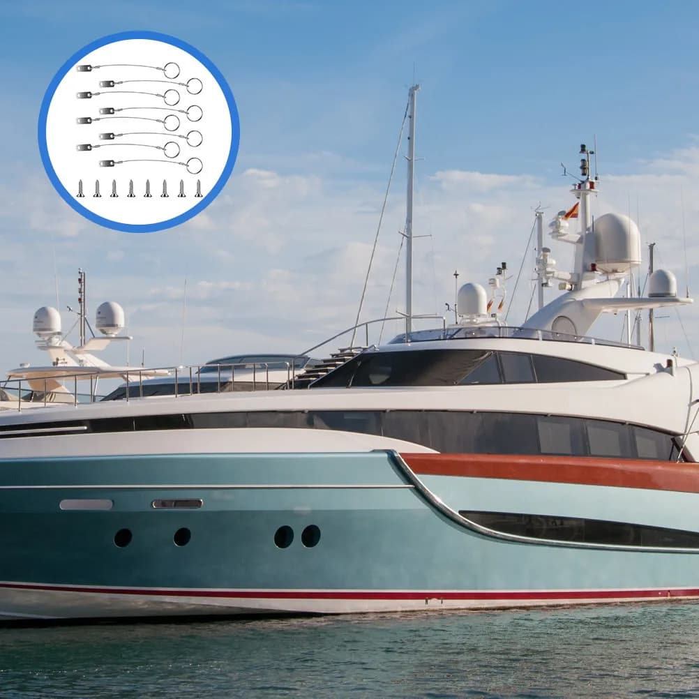 Set di 1 Cavo di Sicurezza in Acciaio Inossidabile con Cordino, Accessori Nautici per Supporto Superiore, Cerniera per Coperta, Sedile, Prevenzione Perdita