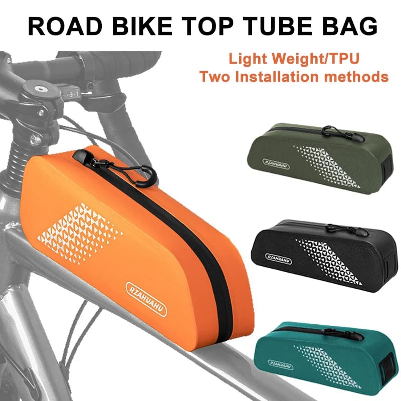 Road Bike Top Tube Bag Biycle TPU Light Weight Easy Install Bag Multicolor 1.5L Capacity Portable Bike Upper Tube Package