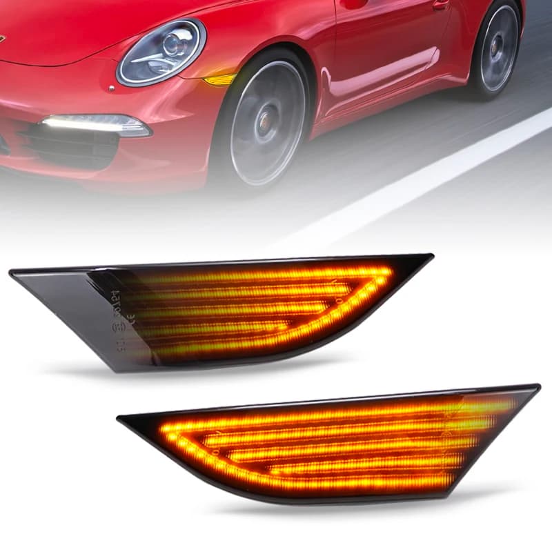 For Porsche Boxster Cayman 982 981 718 Spyder 991 911 Carrera LED Side Marker Lamp Dynamic Turn Signal Blinker Indicator Lights