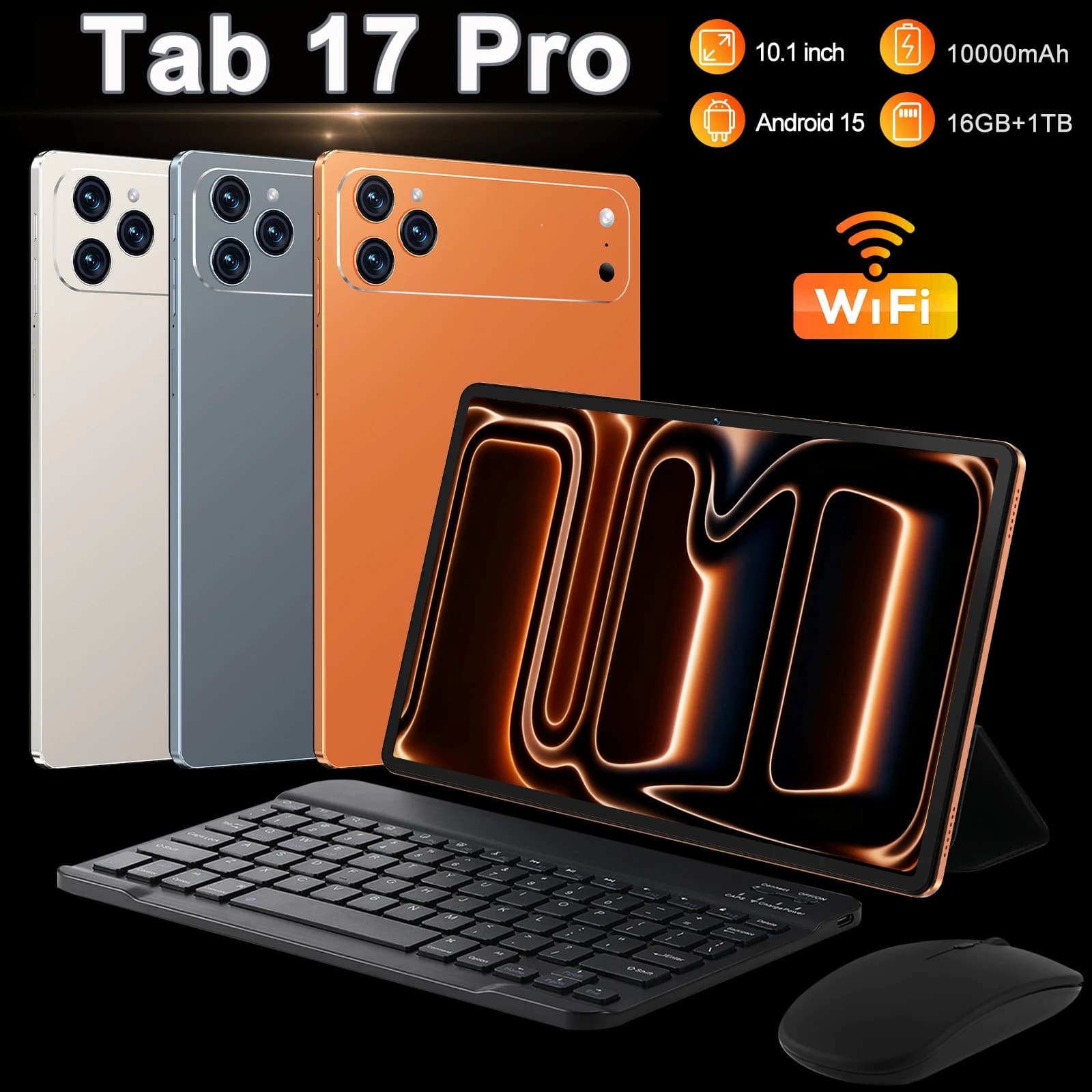 NOVITÀ Tablet Originale Tab 17 Pro 2026 con Snapdragon 8 Gen3, Schermo HD da 10.1 Pollici, Android 15, 16GB+1TB, Batteria 10000mAh, 5G Dual SIM, WiFi, GPS