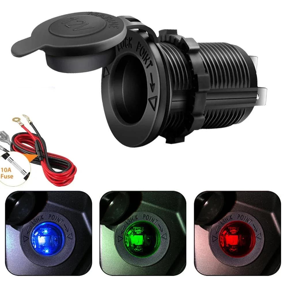Presa accendisigari per auto impermeabile 12V Presa per presa di corrente per trattore moto barca per auto Accessori per auto