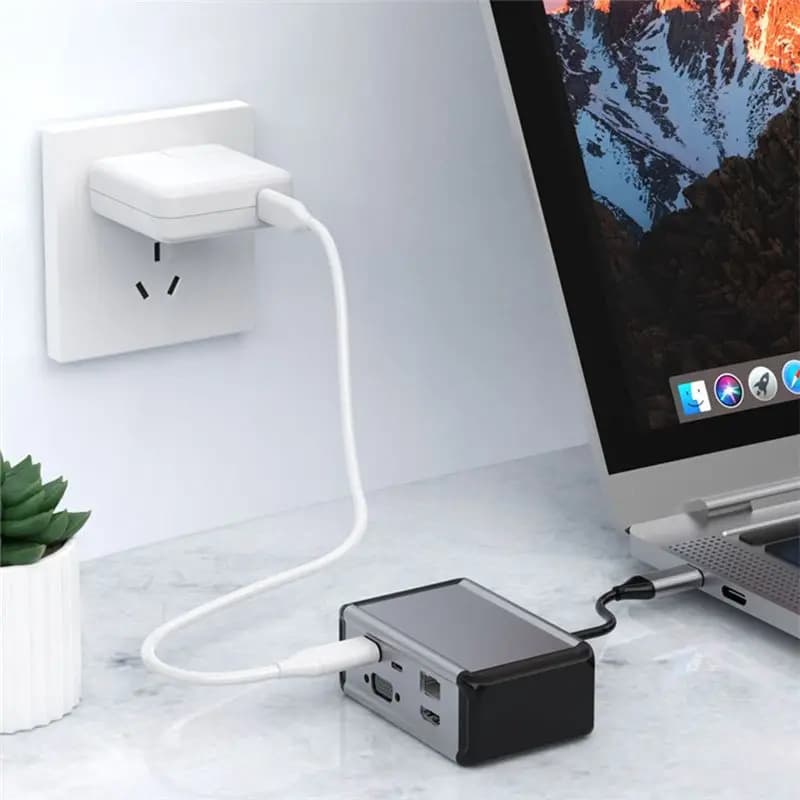 【EXCLUSIVO!】 Lettore VGA TF compatibile HDMI 4K USB 3.0 verticale 12 in 1 Splitter USB-C Tipo C HUB Adattatore Ethernet Docking station
