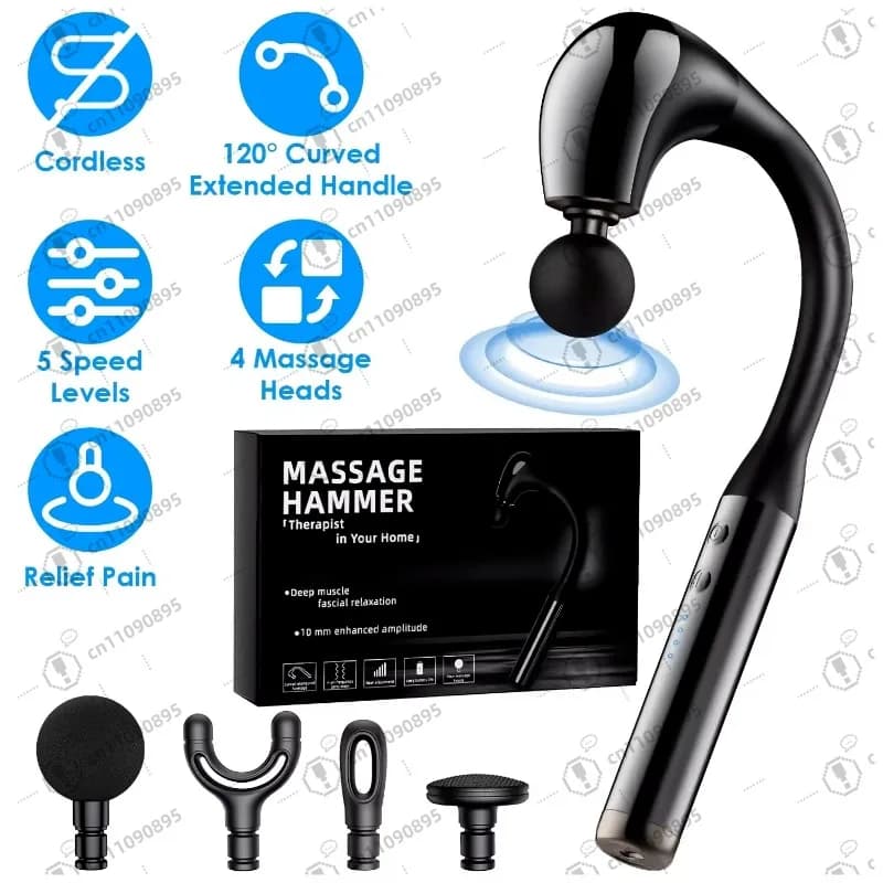 Powerful 5-Speed Wireless Fascia Gun Body Back Massager Hot Handheld Massage