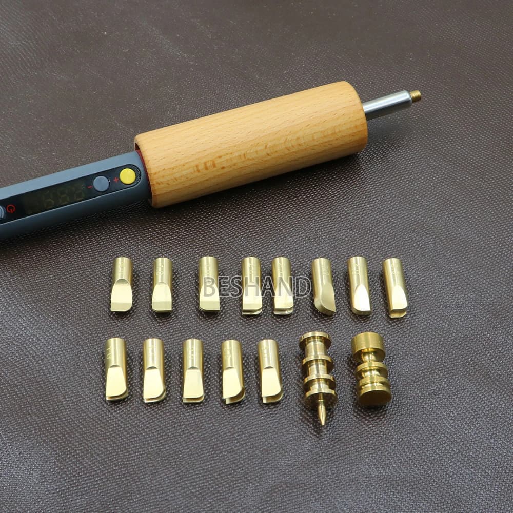 New Leather Iron Electric Edge Creaser Tool Optional Brass Tips Accessories M5 Thread for Leather Craft Creasing Scoring Folder