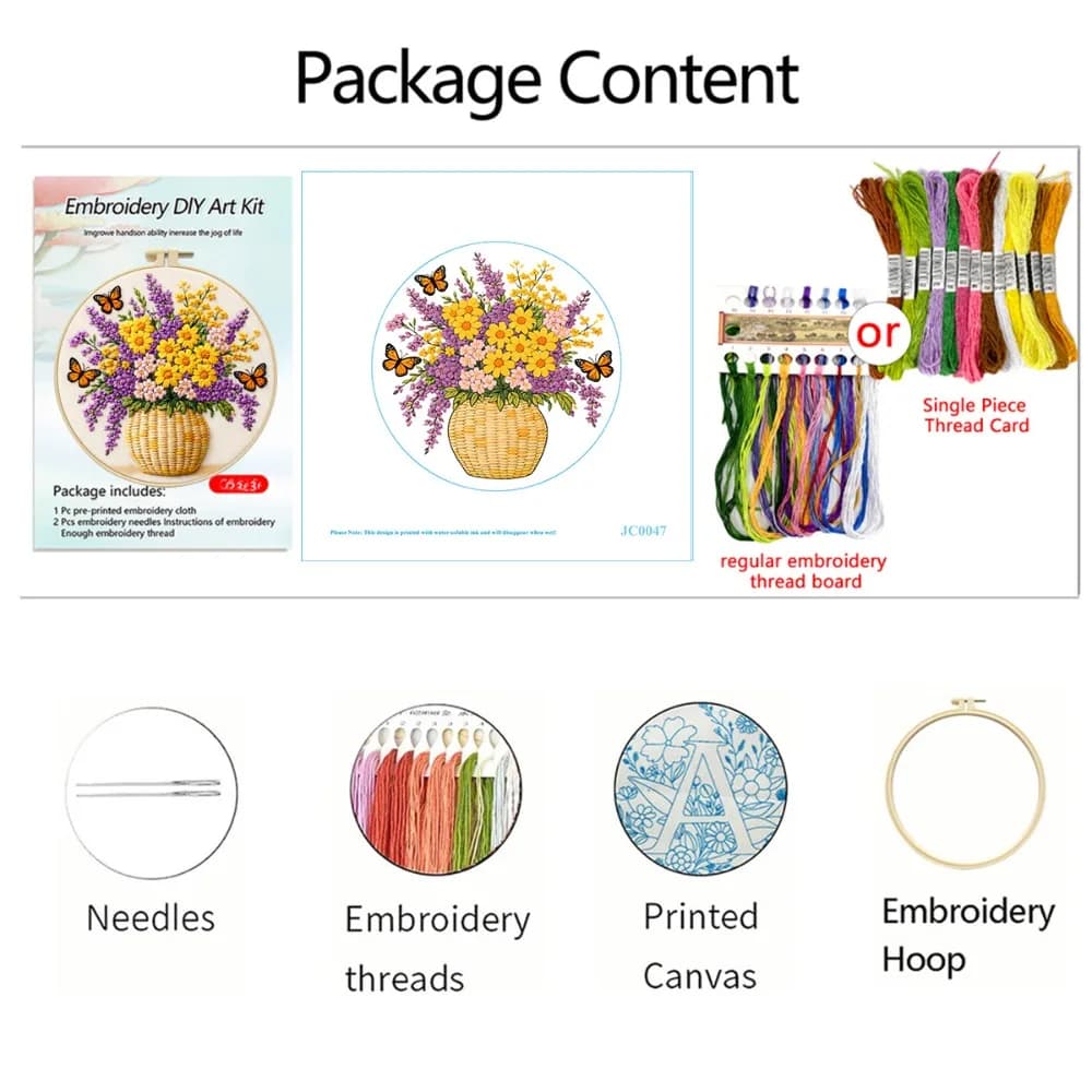 Sewing Supplies DIY Embroidery Kit Colorful Cat Flower Sewing Kits Handmade Hand-stitched Punch Needle Kits Home Decoration