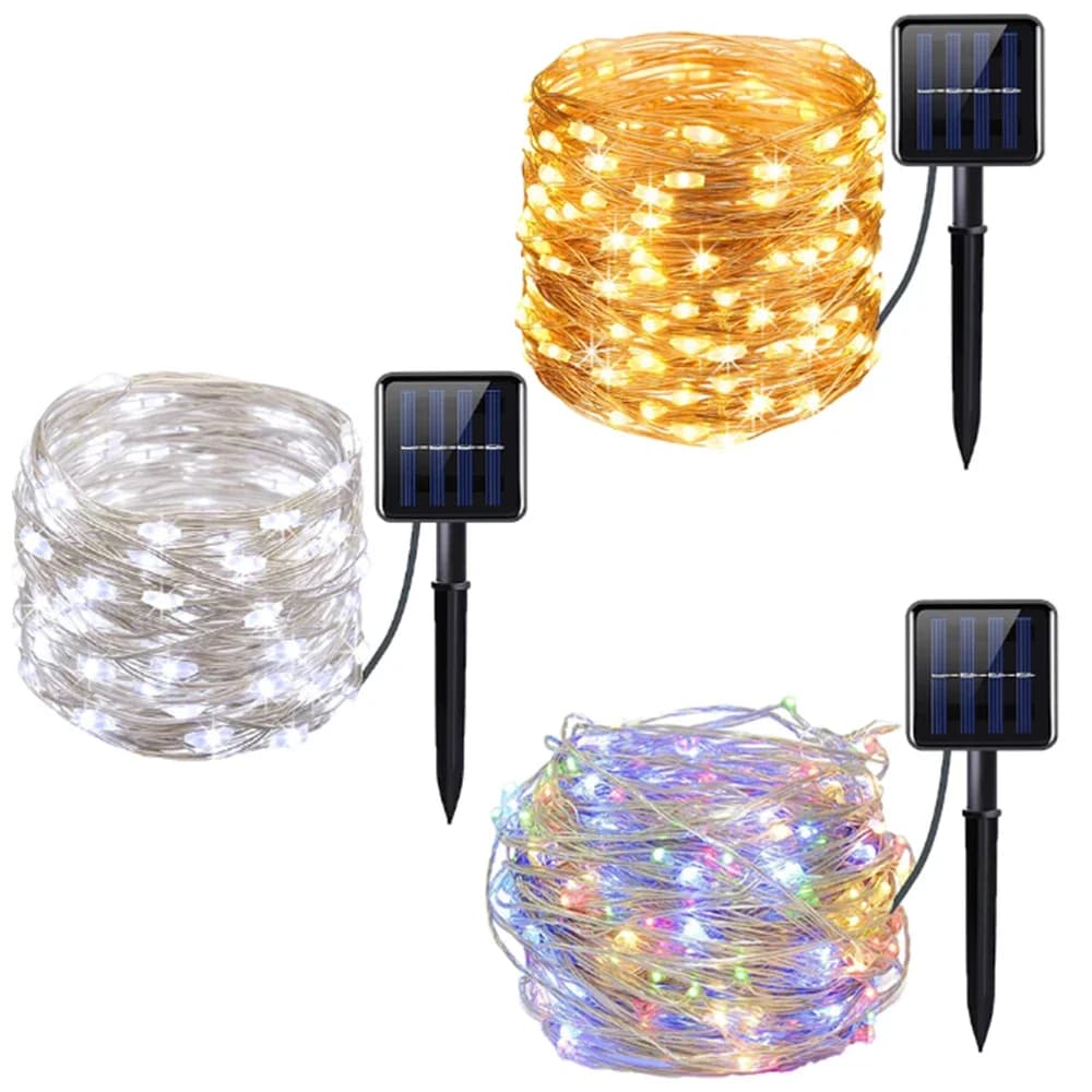 7M/12M/22M/32M LED Solar String Fairy Lights Outdoor Path Ghirlande Lampada Patio Impermeabile Natale Matrimonio Giardino Lampioni