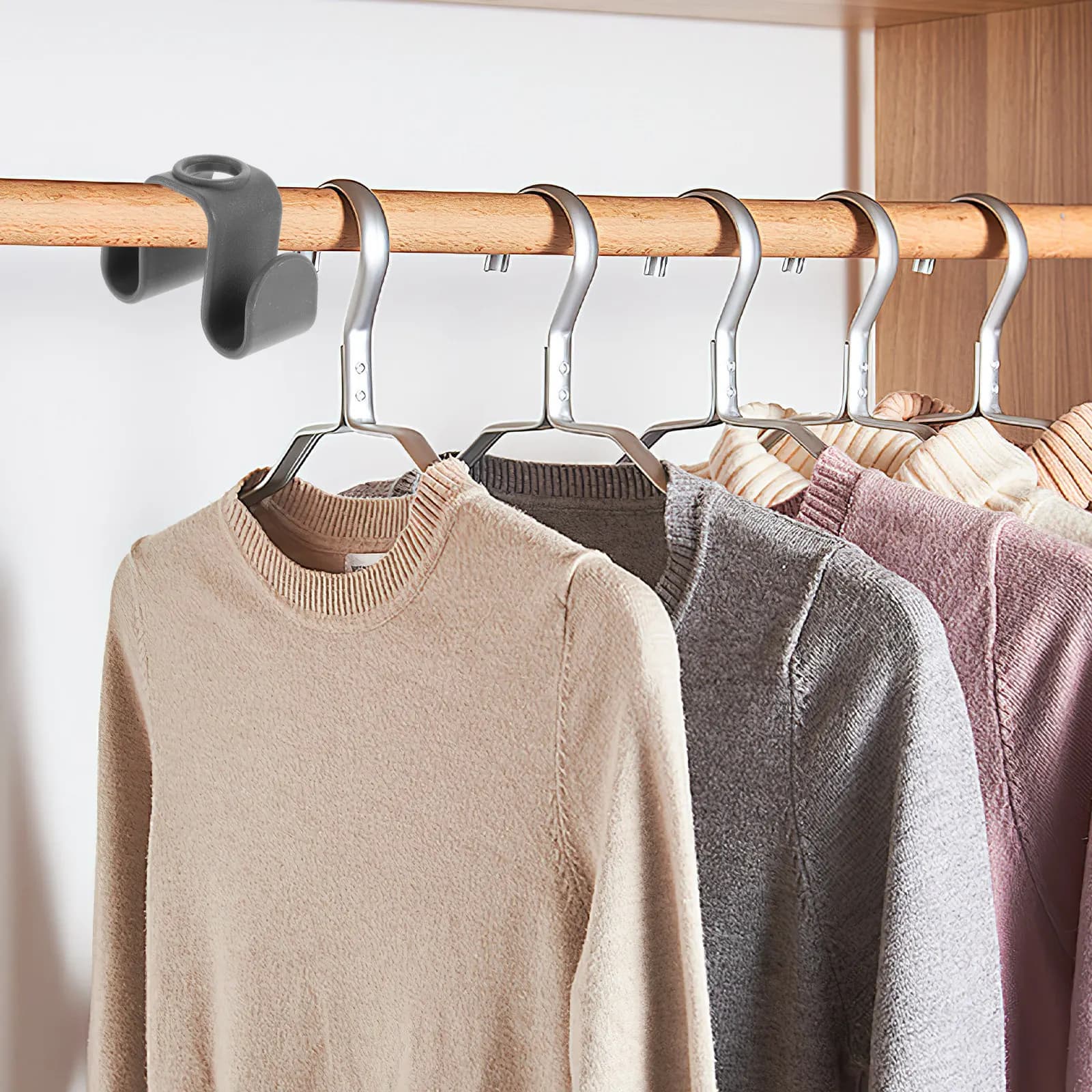 30Pcs Double Sided Hanger Connection Hooks Vertical Hanging Extenders for Closet Wardrobe Storage Heavy Duty Clothes Hanger