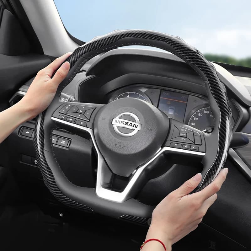 Adatto per Nissan Coprivolante con struttura in fibra di carbonio con design sportivo a forma di onda a scatto Sentra Qashqai Rogue Altima Sylphy Murano Micra Kicks Play Pathfinder Ariya Armada Frontiere Leaf Versa