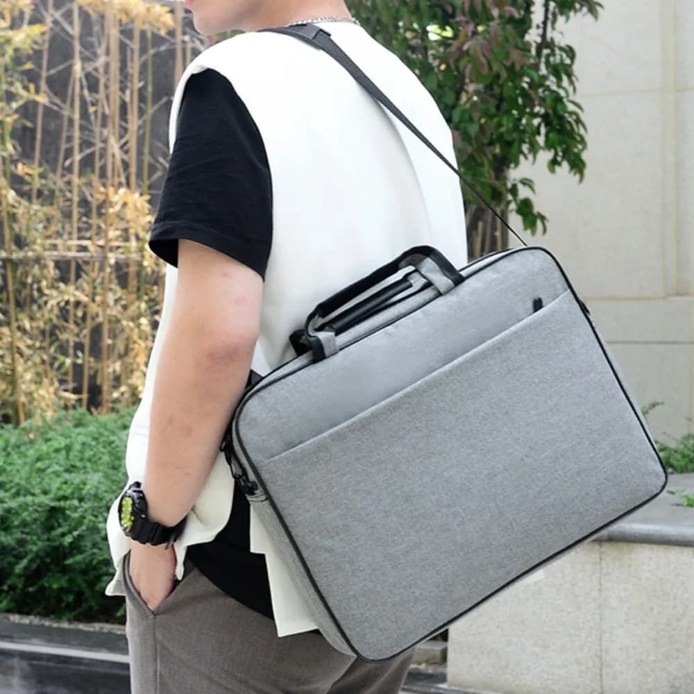 Borsa per laptop da lavoro da 15,6/17 pollici Tracolla con manico Borse per laptop portatili Valigetta Borsa a tracolla per laptop in tinta unita