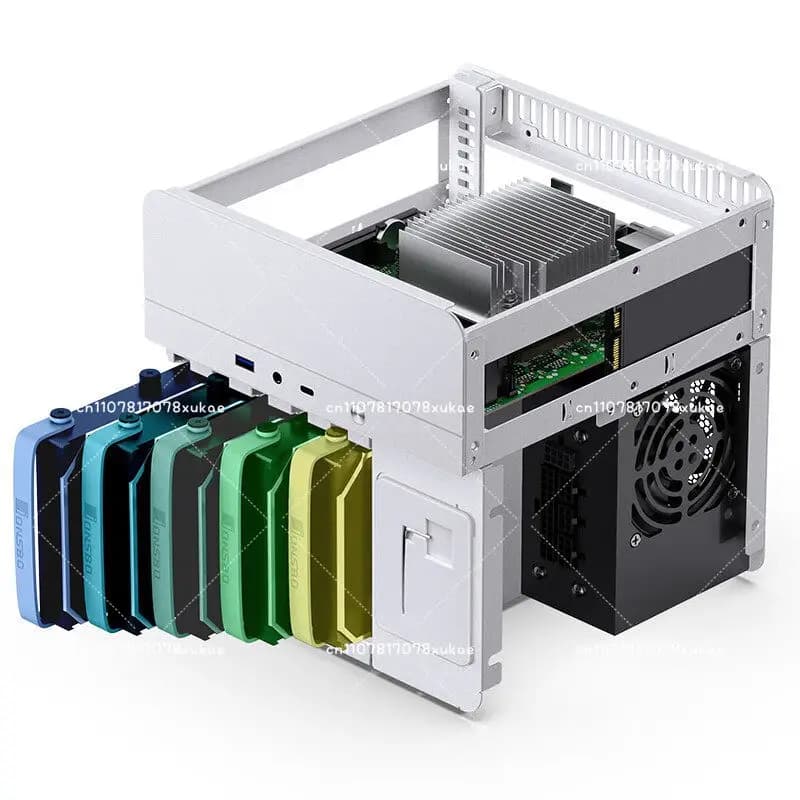 Chassis NAS Compatto N2 a 8 Dischi, Server All-in-One per Cloud Storage, Multimedia con 5 Dischi Hot Swap