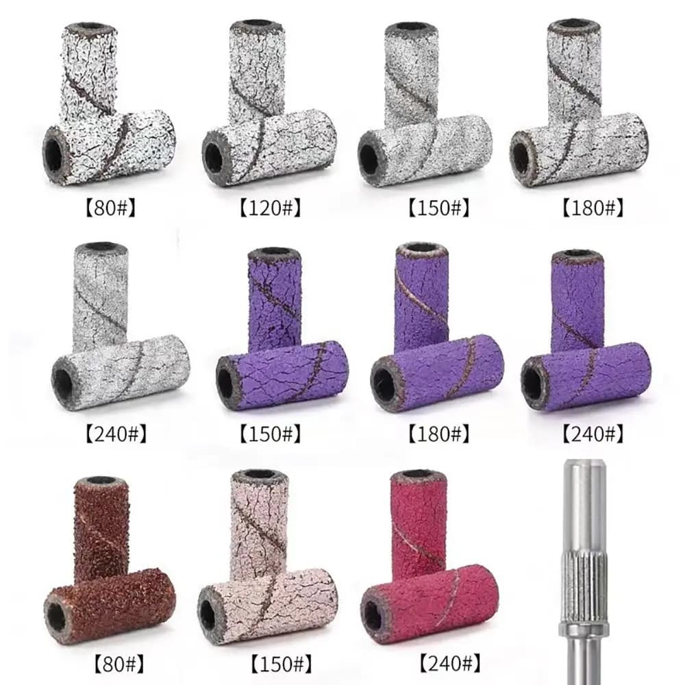 Set di Lime per Unghie di Ricambio, Accessori per Nail Art, Punte Universali per Trapano per Unghie, Set di Strumenti Durevoli per Levigatura Unghie
