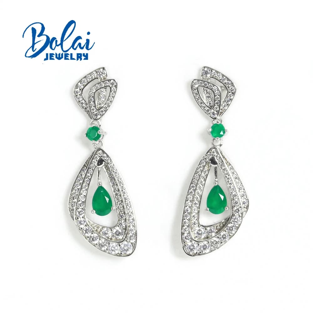 Splendidi orecchini in argento 925 con agata verde naturale dal design elegante per donne e ragazze, ideali come regali per feste e vacanze