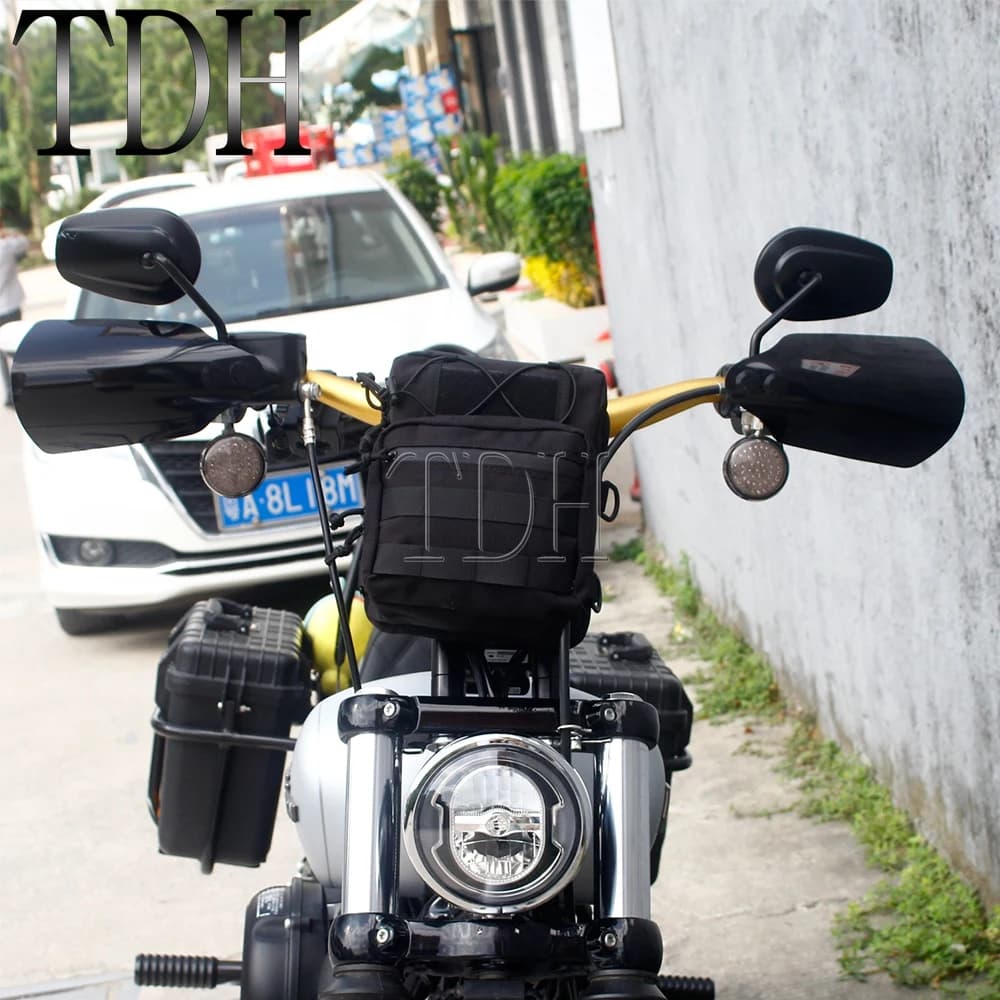Borsa da manubrio a T impermeabile per moto universale per Harley Honda Softail Dyna Sportster Chopper borse per attrezzi da viaggio