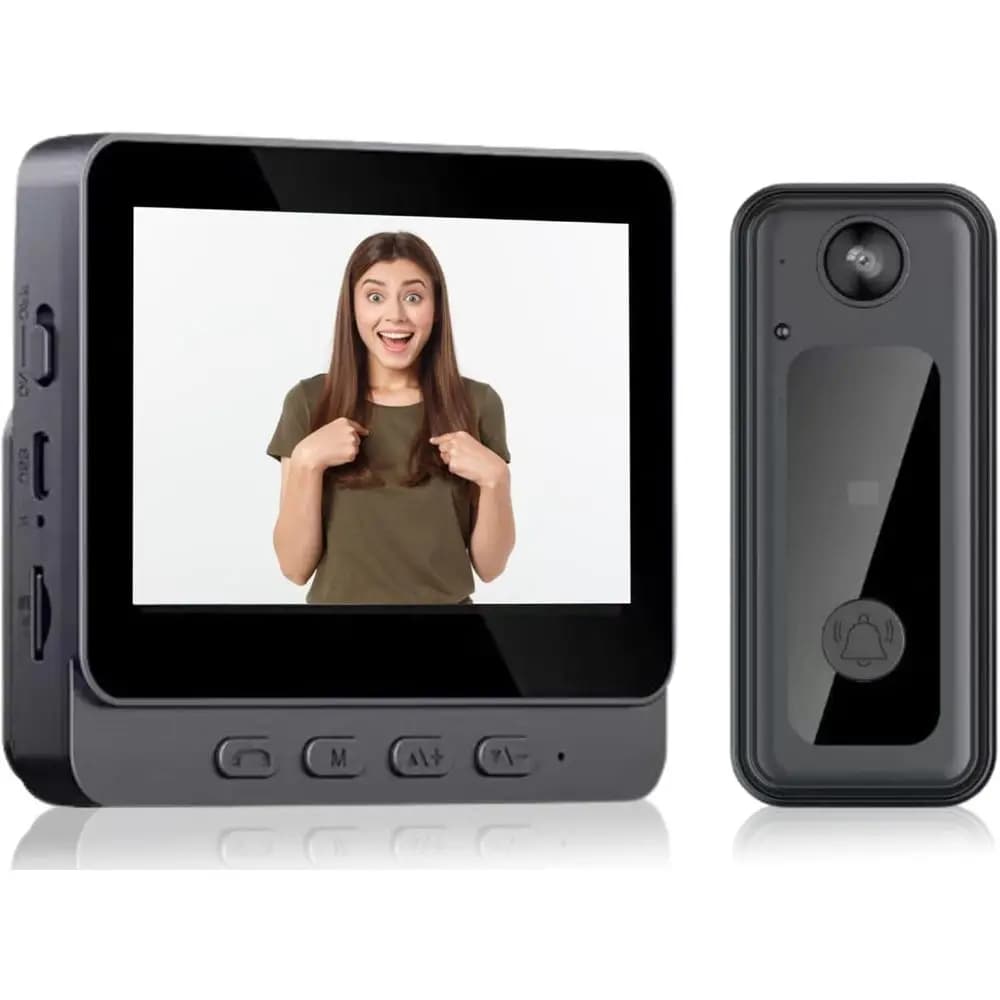 Videocitofono intelligente 1080P con monitor HD da 4,3 pollici, visione notturna e angolo di visione di 170° ° Visione grandangolare per la sicurezza domestica