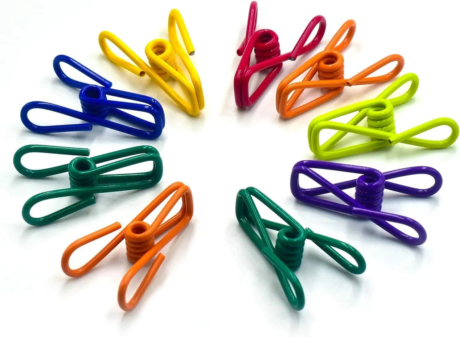 PVC-Coated Steel Chip Clips, 16 Pack, 2 Inch, Reusable Bag Sealer Clips for Food, Snacks, and Laundry
