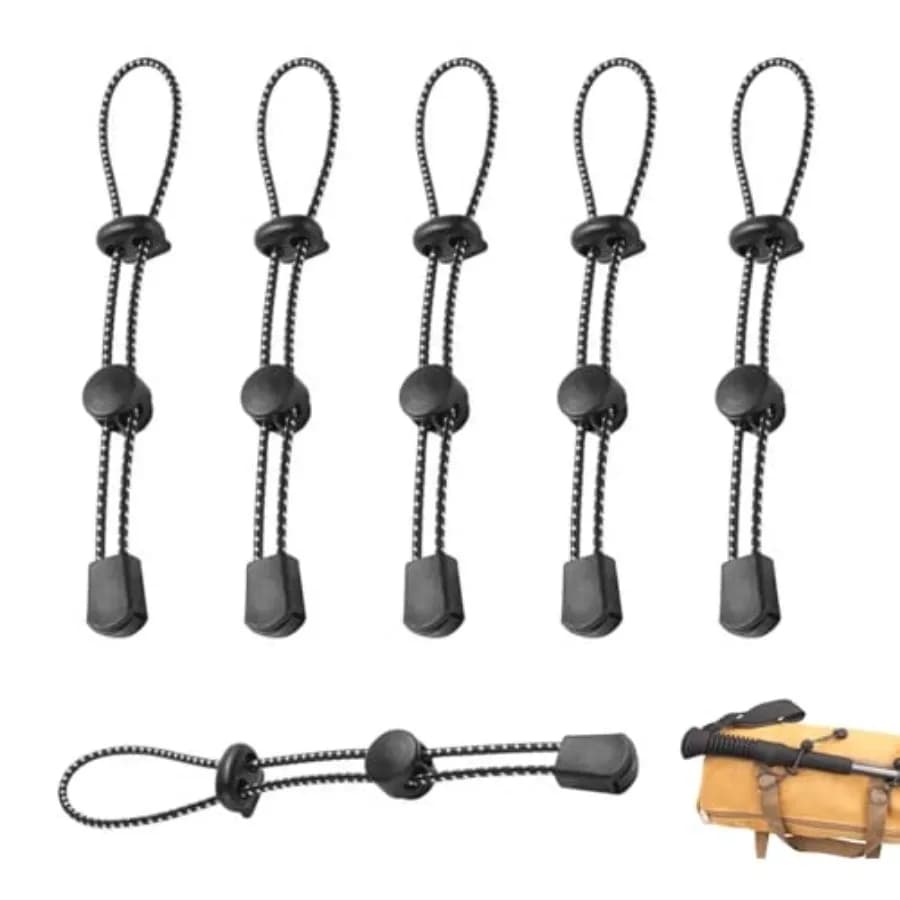 Backpack with Trekking Pole Holder Adjustable Bungee Rope Lanyard Elastic Quiver Straps for Backpacking Climbing Hiking Walking