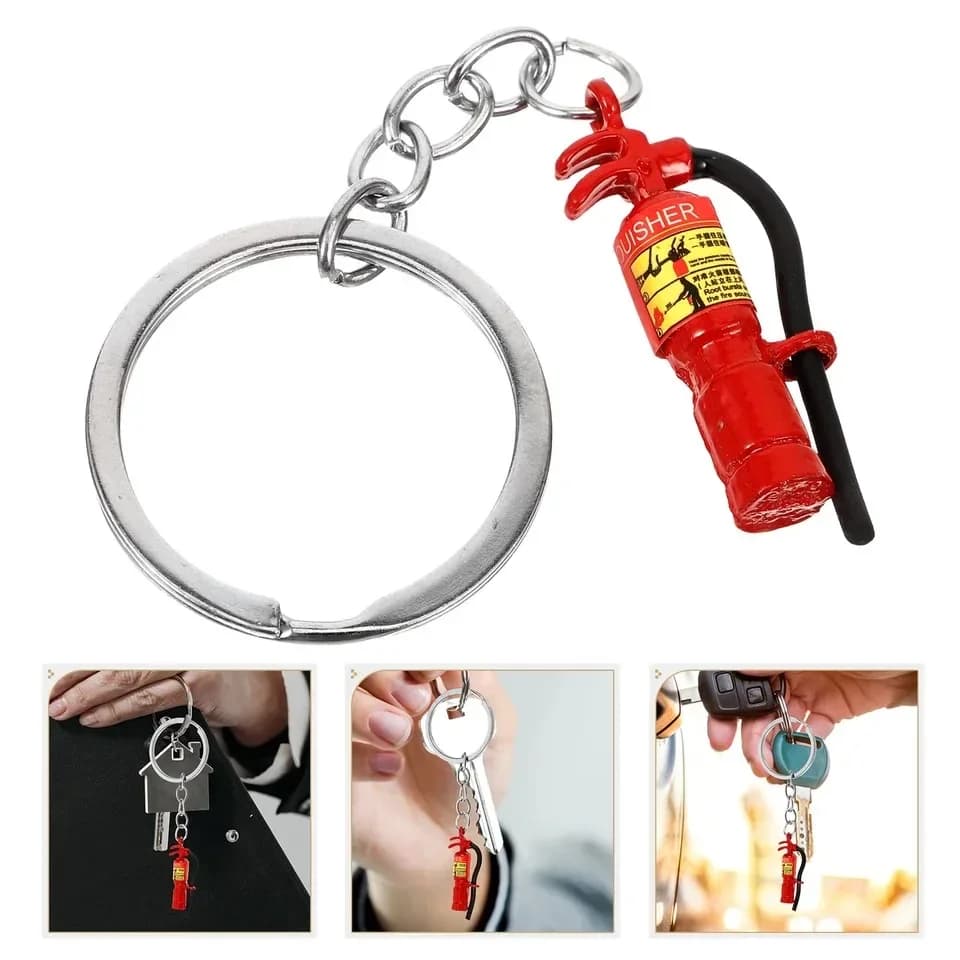 Portachiavi con ciondolo mini estintore alla moda Portachiavi con secchiello a benzina rosso per uomo Accessori Ciondoli per borse regalo per motociclismo