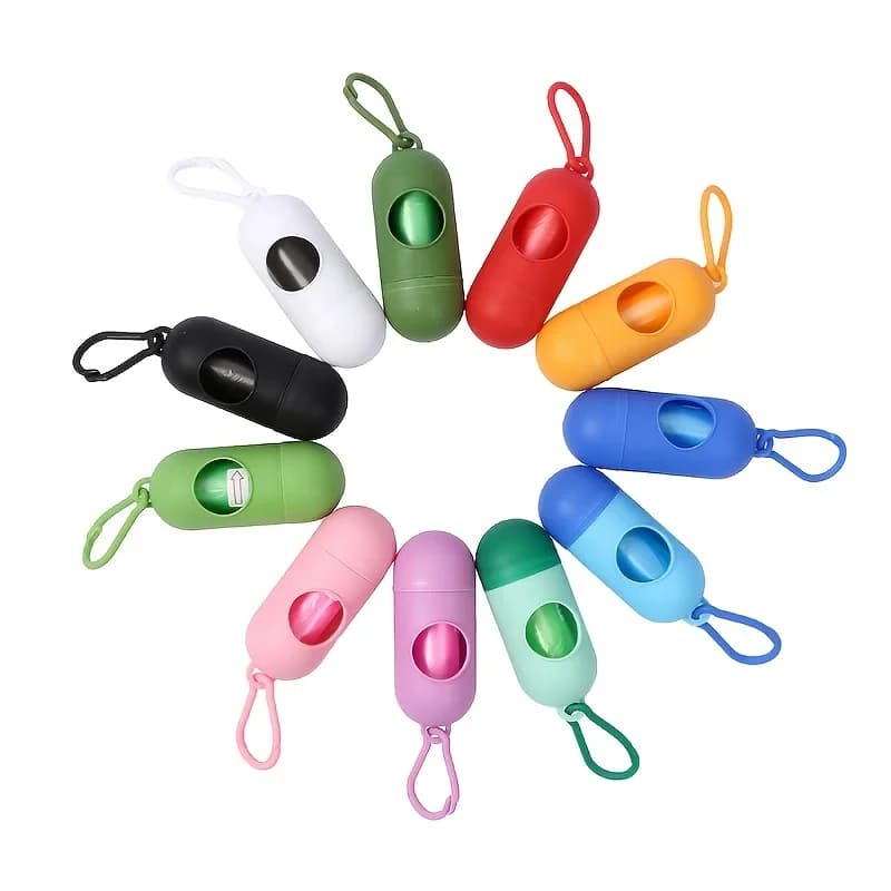 Sacchetti per cacca di cane con Dispenser e Clip per guinzaglio-sacchetti per rifiuti leggermente profumati per una facile pulizia
