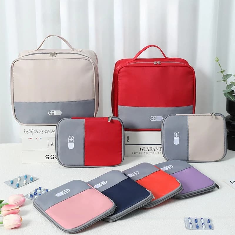 Borsa per medicinali da viaggio, custodia per pillole, kit di pronto soccorso portatile, mini kit di sopravvivenza per emergenze all'aperto, borsa per riporre oggetti domestici