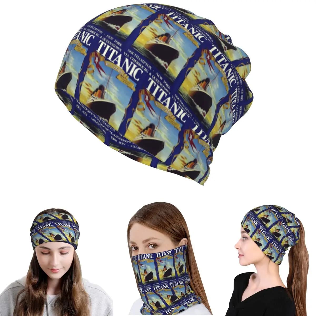 Lavoie Titanic Bandana Neck Cover Mask Scarf Multi-use Cycling Scarf Beanies Hat Unisex Adult Washable