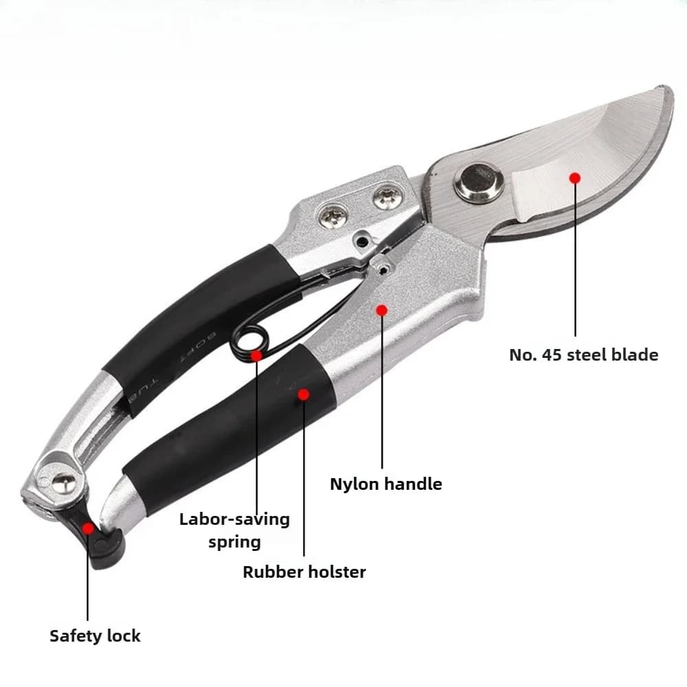 Garden Scissors Ergonomics, Set of Cesols Sharpened for Powering, Scissors for Poting Fruit Trees