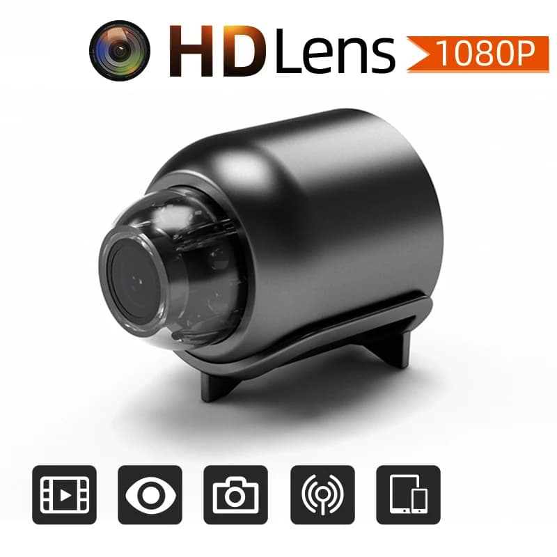 Webcam WiFi X5 2.4G 1080P HD, Security IP Camera for Interior, Anti-theft Video Recorder, Remote Monitoring, Light USB Microcamera