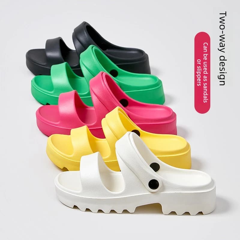 Women Men EVA Platform Slides 2 in 1 Sandals Non Slip Slipper Soft Thick Sole Indoor Shower Outdoor Height Increase House Shoes