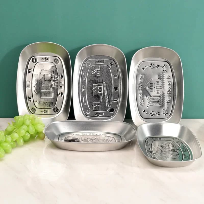 Fruit Plate, Snacks, Melon Seeds, Cutlery Plate, Creative Daily Metal Tray, Retro European Tinplate Food Container