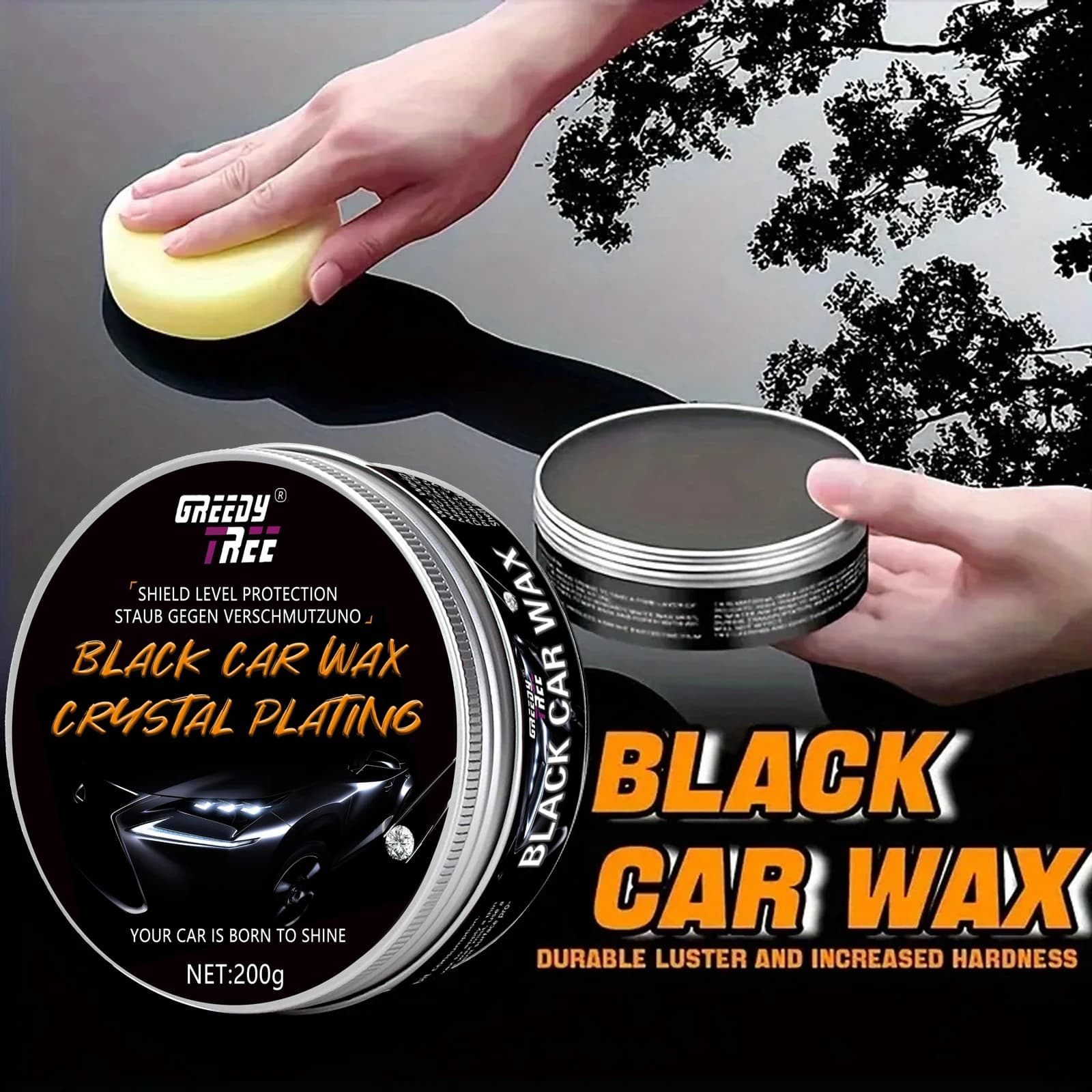 Cera speciale per auto nera Rivestimento di protezione per vernice ceramica facile da applicare Protezione UV antigraffio per vernice Protezione durevole