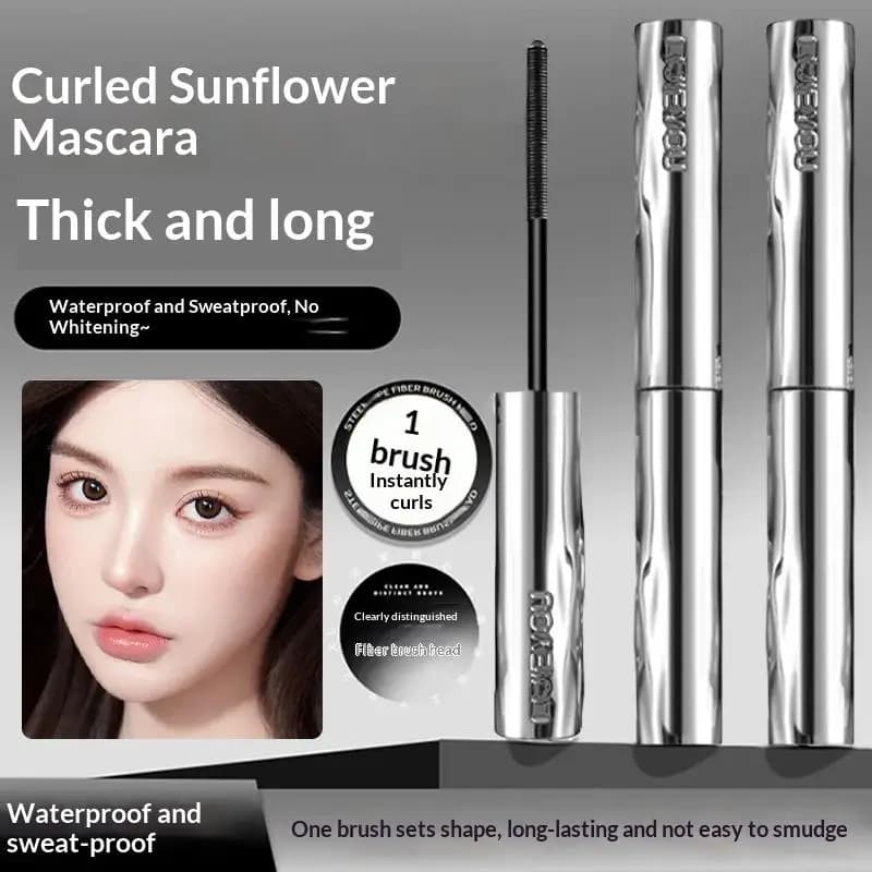 Silver Pipe Mascara Natural Ribbed Mascara Extends Eyelashes No Sbavatures Long-Term Waterproof Pipe Mascara