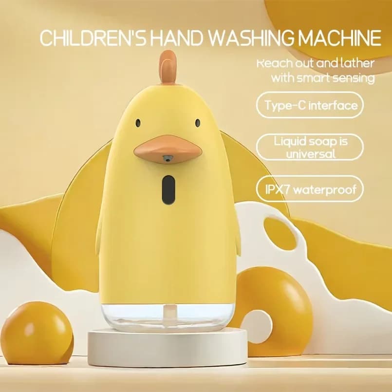 Dispenser Automatico di Sapone Ricaricabile USB, Stile Cartone Animato, Sensore Touchless, Macchina per Lavaggio Mani per Bambini, Erogatore di Schiuma