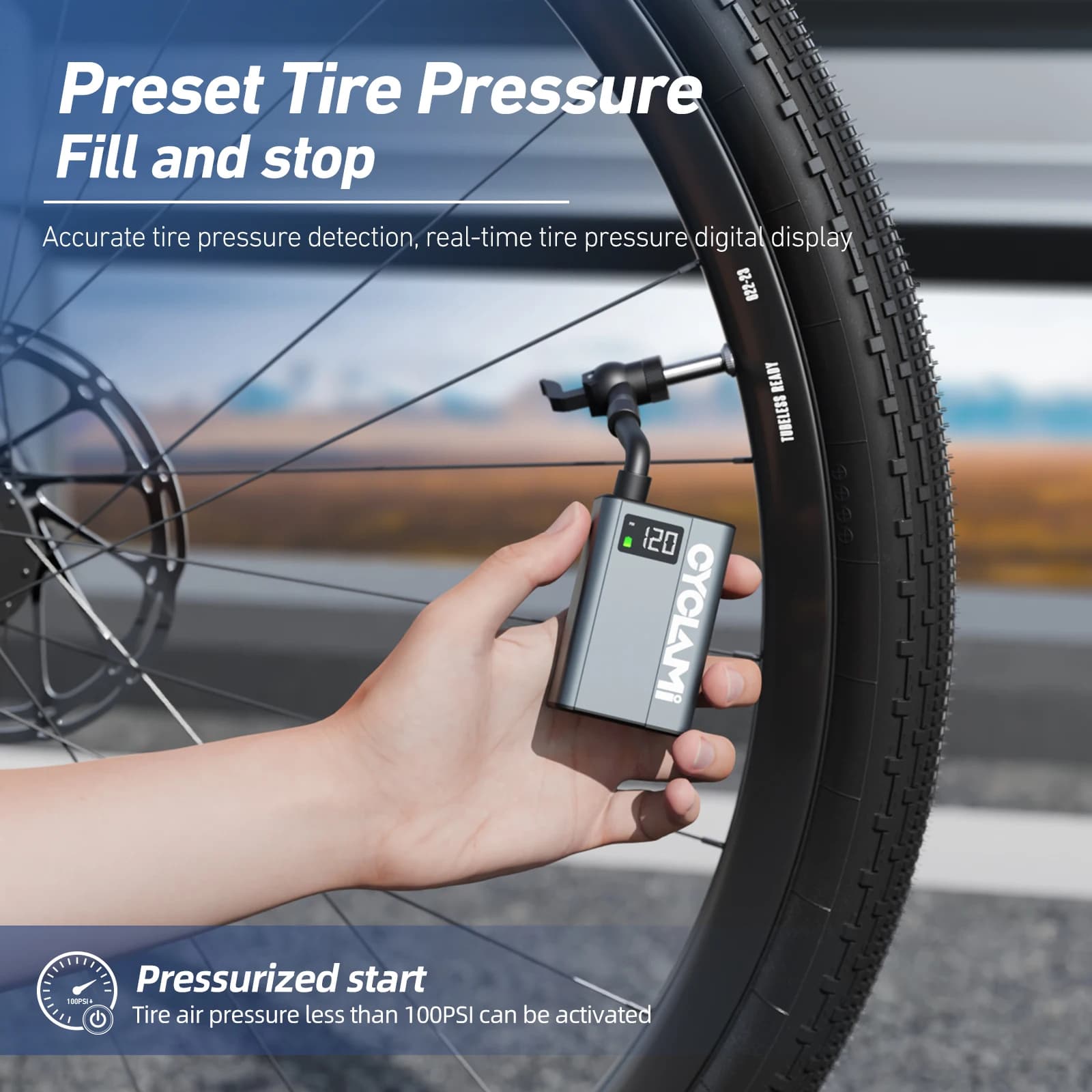 120 PSI Bici Pompa Elettrica Portatile In Lega di Alluminio Mini Ciclismo Bicicletta Pneumatici Gonfiatore Visualizzazione della Pressione Inizio CYCLAMI E1 Team