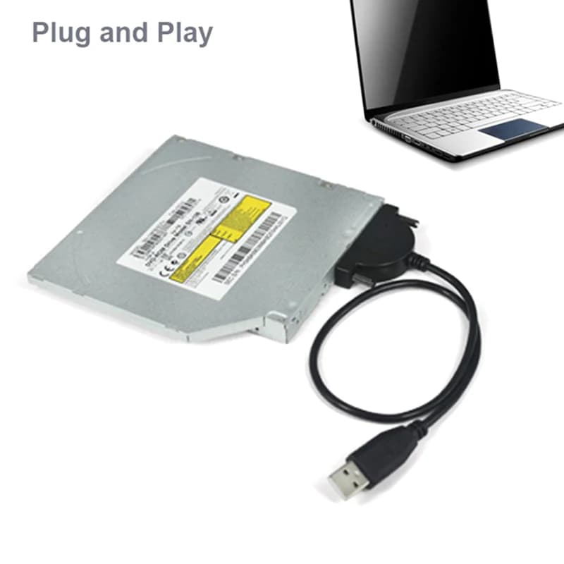 USB 2.0 To Mini SATA II 7+6 13Pin Adapter Cable - 1Pc For Notebook CD/DVD ROM Slimline Drive Converter Steady Style With Screws
